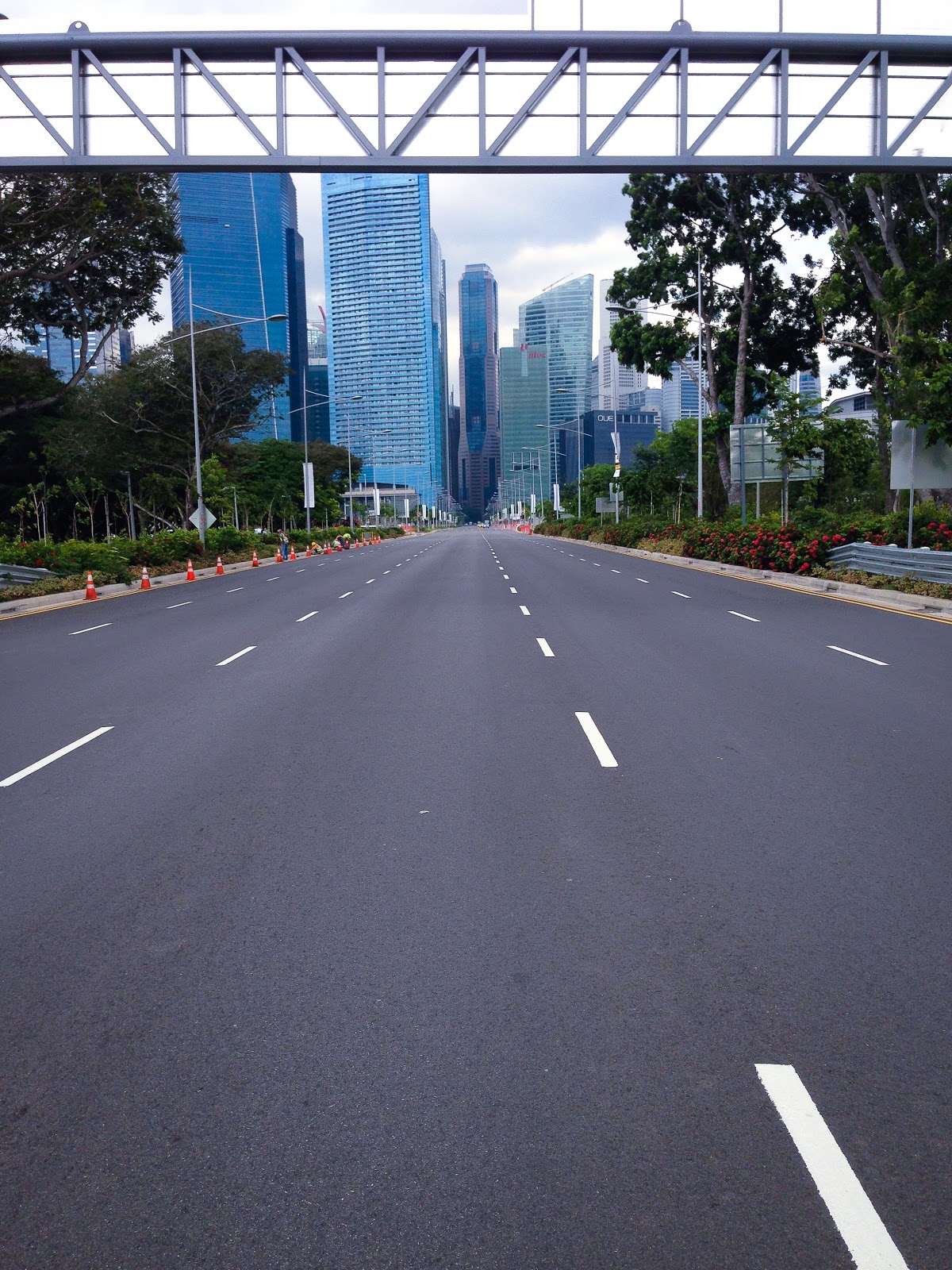 A view of Marina Boulevard on the road facing Marina Gardens Drive.
